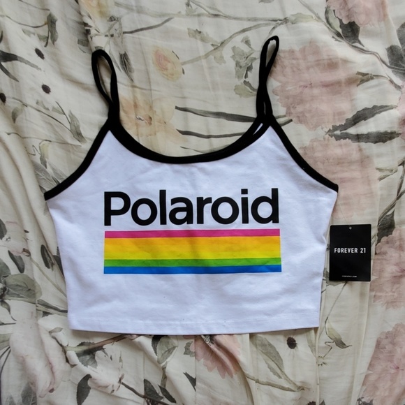 forever 21 polaroid crop top
